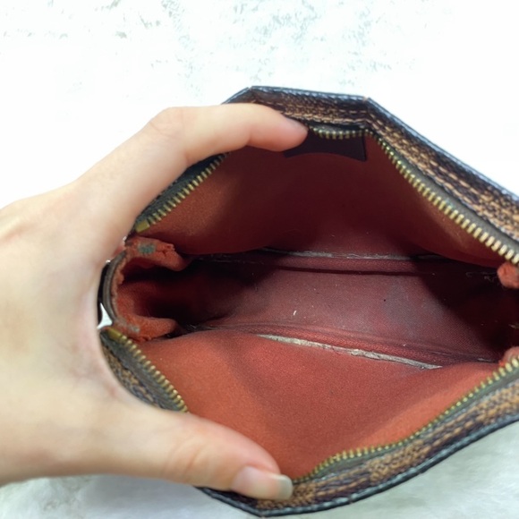 Louis Vuitton Trousse Pochette Brown Canvas Clutch Bag Authentic - Picture 6 of 16